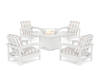 Thumbnail for Trex Rockport 5-Piece Deep Seating Set with Yacht Club Fire Pit Table