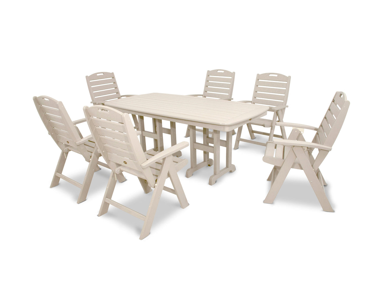 Trex Yacht Club Highback 7-Piece Dining Set - Sand Castle
