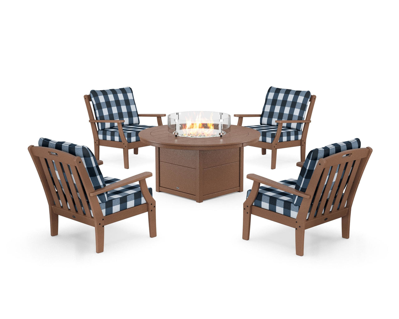 Trex Yacht Club 5-Piece Deep Seating Set with Round Fire Pit Table