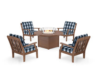 Thumbnail for Trex Yacht Club 5-Piece Deep Seating Set with Round Fire Pit Table