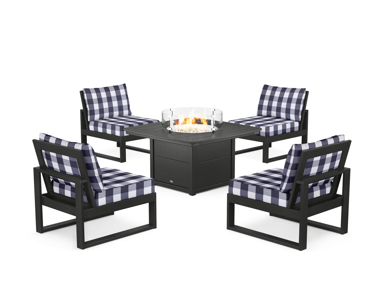 Trex Eastport Modular 5-Piece Deep Seating Set with Yacht Club Fire Pit Table