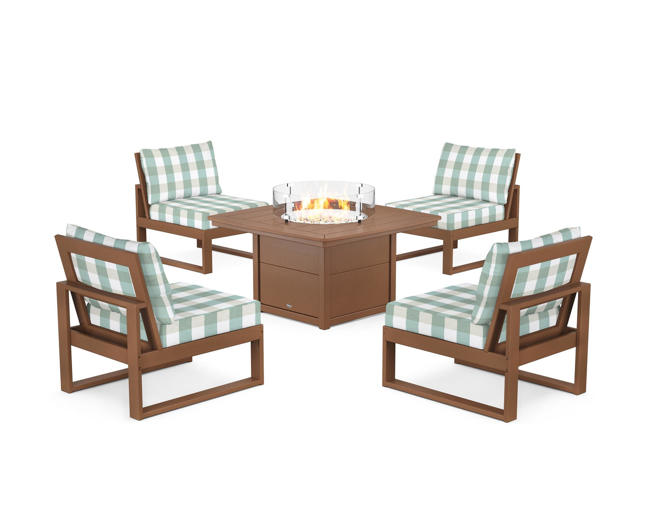 Trex Eastport Modular 5-Piece Deep Seating Set with Yacht Club Fire Pit Table