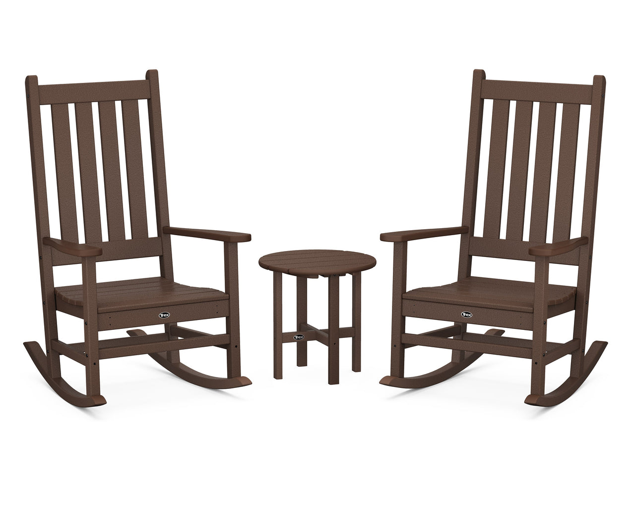 Trex Cape Cod 3-Piece Porch Rocking Chair Set with Cape Cod Round 18" Side Table