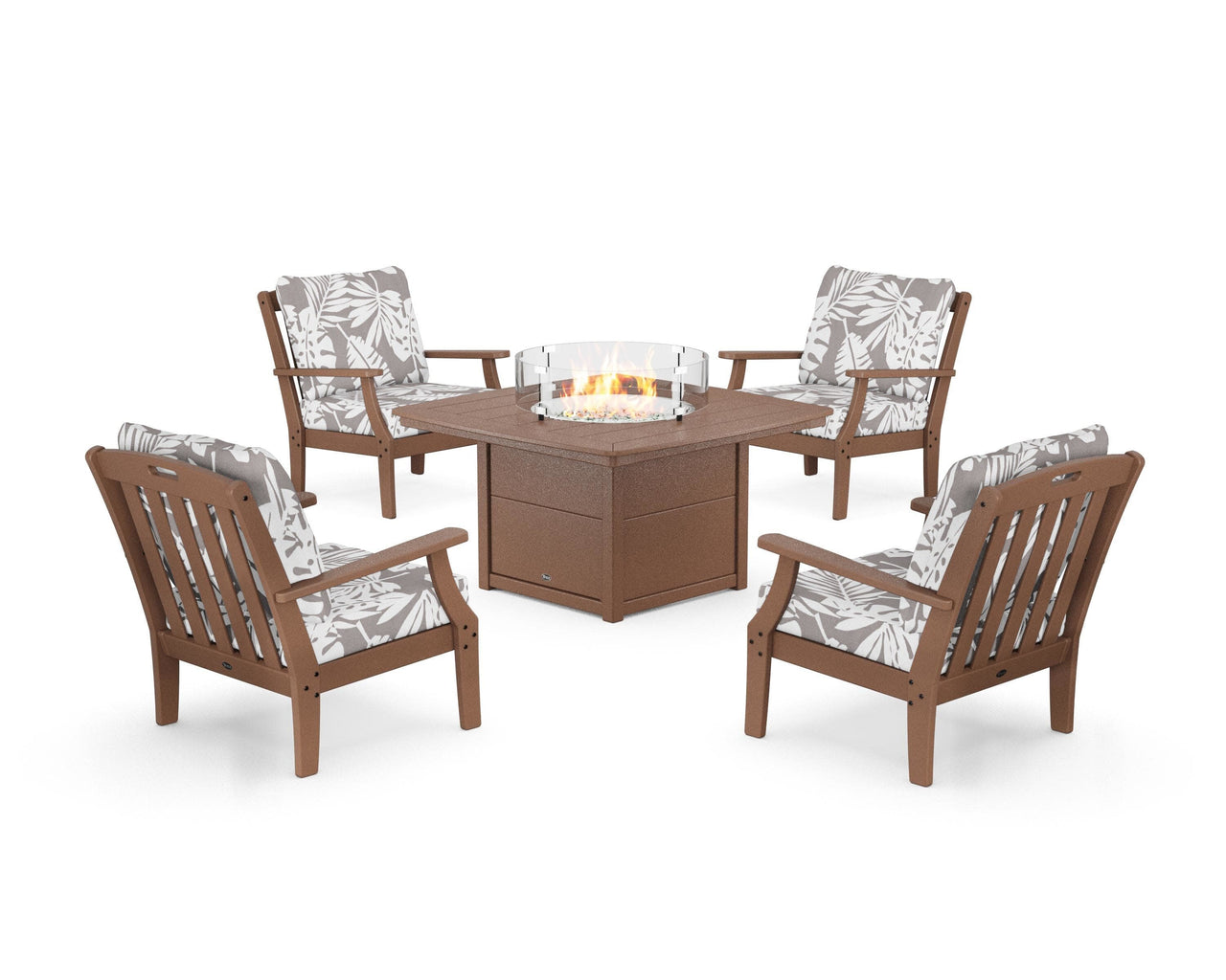 Trex Yacht Club 5-Piece Deep Seating Set with Fire Pit Table