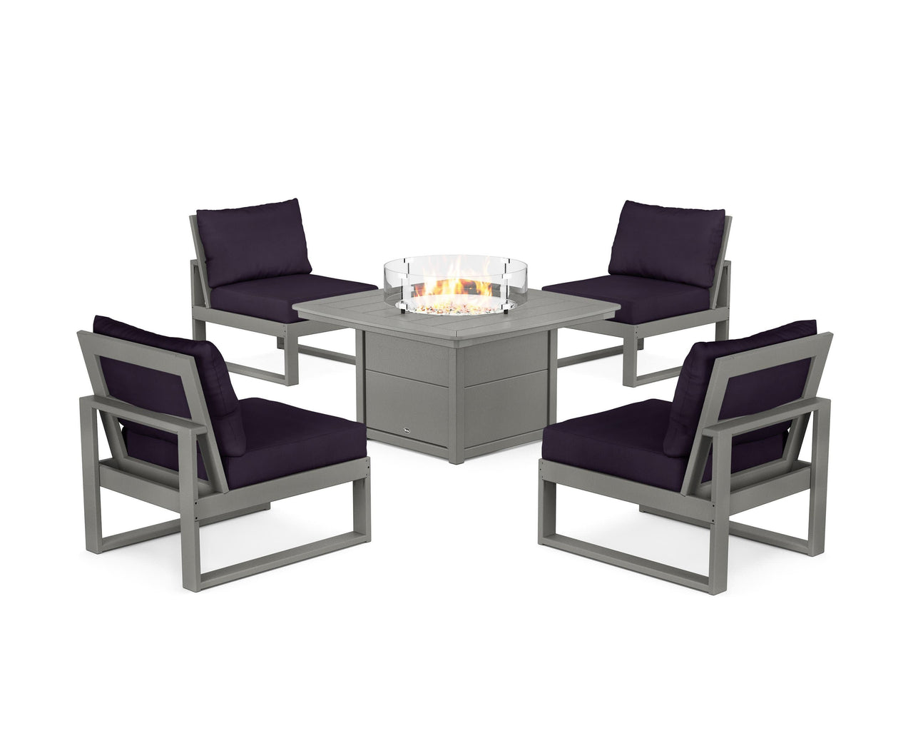 Trex Eastport Modular 5-Piece Deep Seating Set with Yacht Club Fire Pit Table