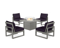 Thumbnail for Trex Eastport Modular 5-Piece Deep Seating Set with Yacht Club Fire Pit Table