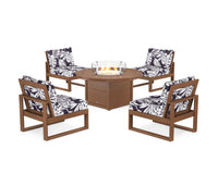 Thumbnail for Trex Eastport Modular 5-Piece Deep Seating Set with Round Fire Pit Table