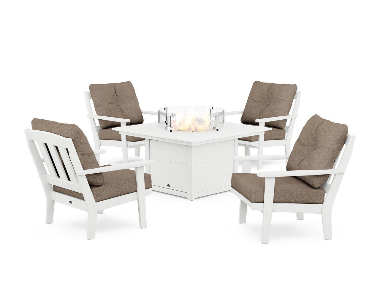 Trex Cape Cod 5-Piece Deep Seating Set with Fire Pit Table