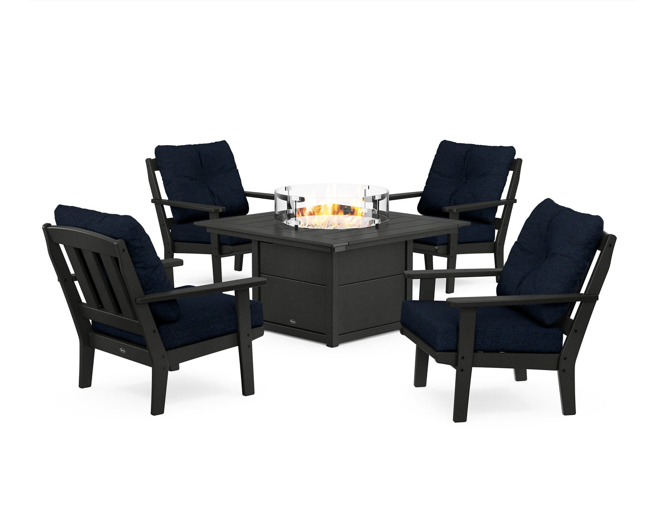 Trex Cape Cod 5-Piece Deep Seating Set with Fire Pit Table