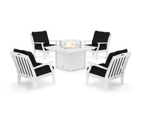 Thumbnail for Trex Yacht Club 5-Piece Deep Seating Set with Square Fire Pit Table