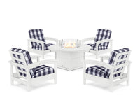 Thumbnail for Trex Rockport 5-Piece Deep Seating Set with Round Fire Pit Table