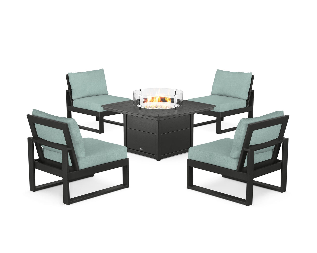 Trex Eastport Modular 5-Piece Deep Seating Set with Yacht Club Fire Pit Table