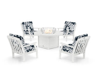 Thumbnail for Trex Yacht Club 5-Piece Deep Seating Set with Round Fire Pit Table