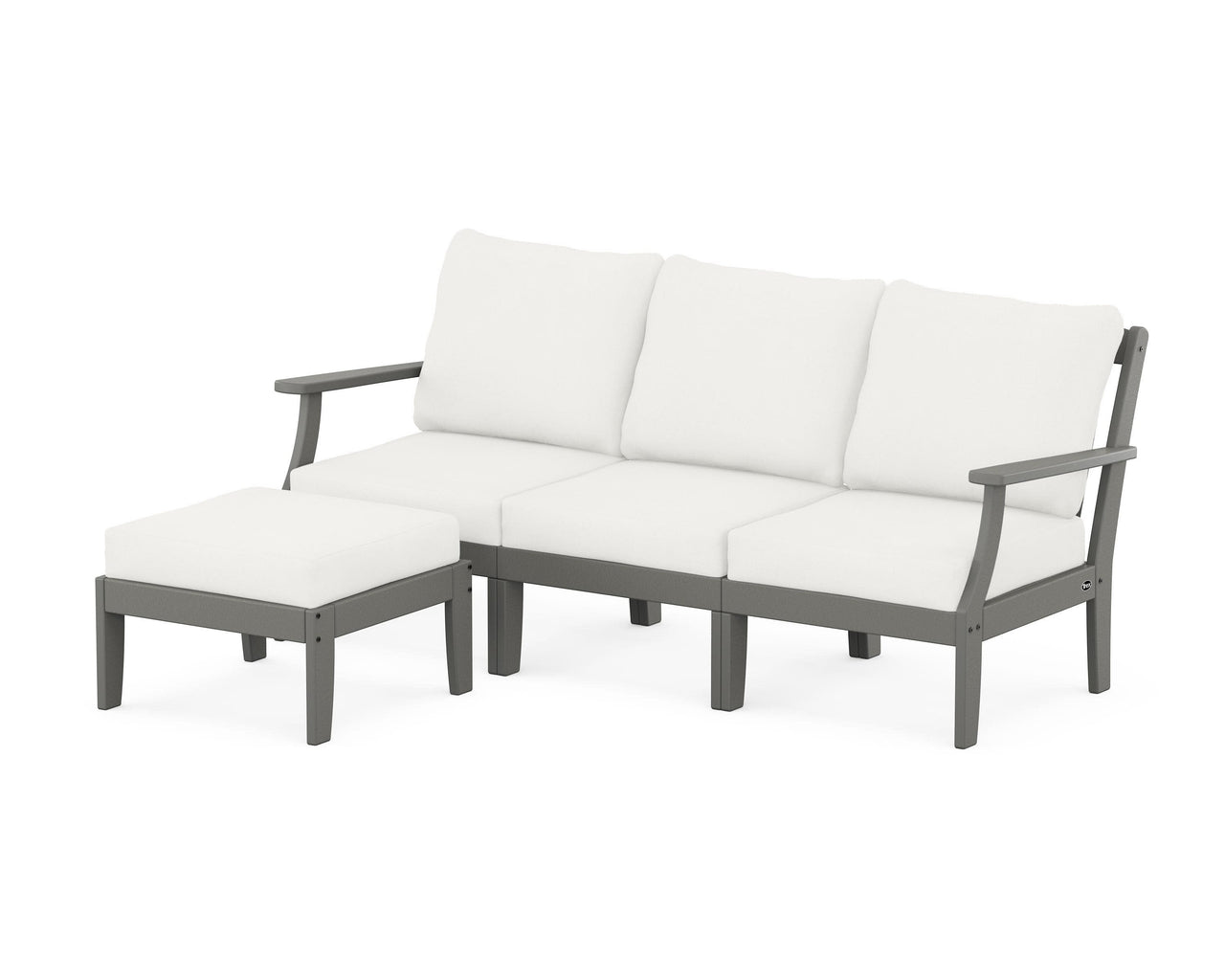 Trex Yacht Club Modular 4-Piece Deep Seating Set with Ottoman - Sand Castle