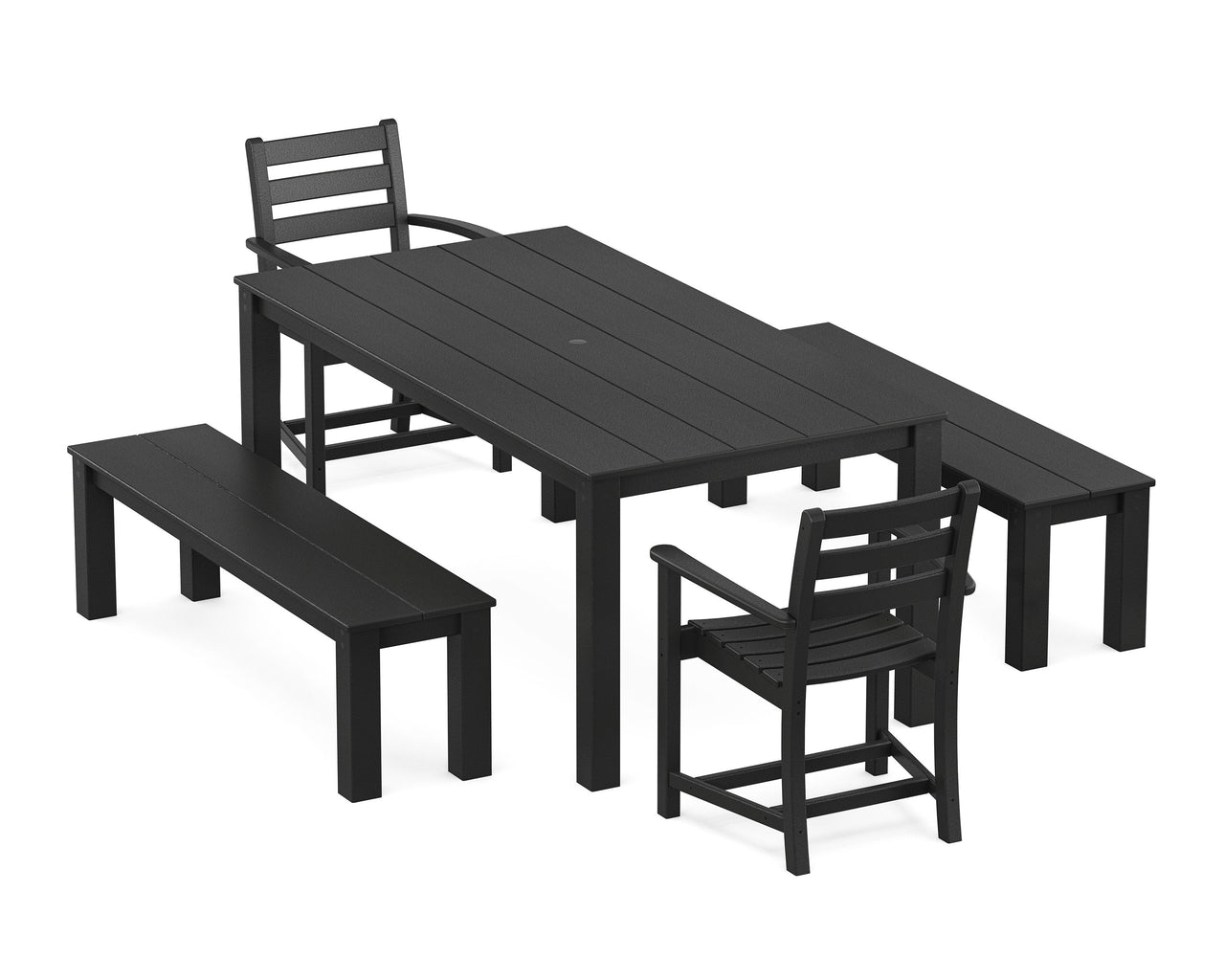 Trex Monterey Bay 5-Piece Parsons Dining Set with Benches