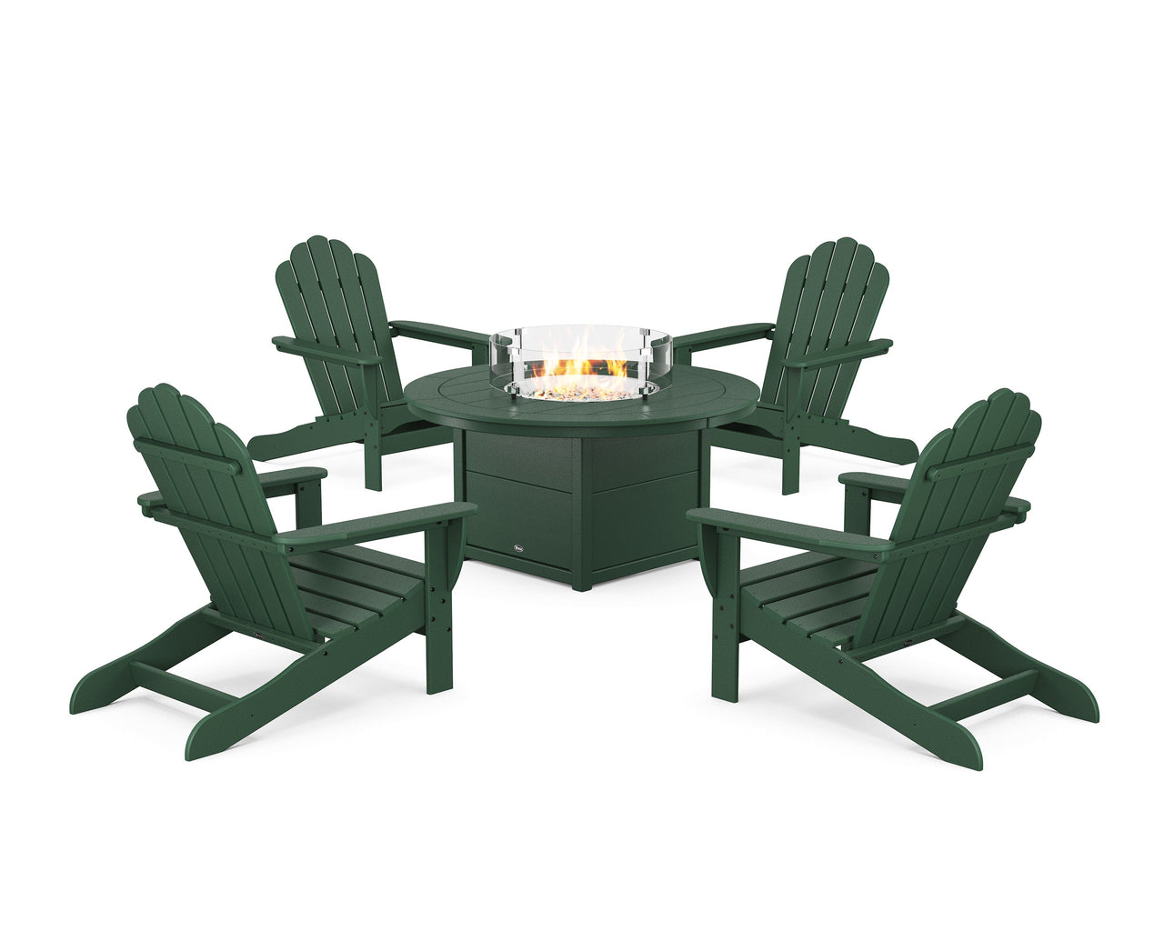 Trex 5-Piece Monterey Bay Oversized Adirondack Conversation Set with Fire Pit Table