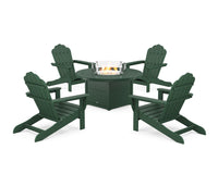 Thumbnail for Trex 5-Piece Monterey Bay Oversized Adirondack Conversation Set with Fire Pit Table