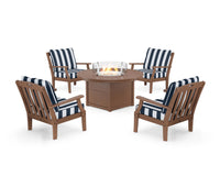 Thumbnail for Trex Yacht Club 5-Piece Deep Seating Set with Round Fire Pit Table