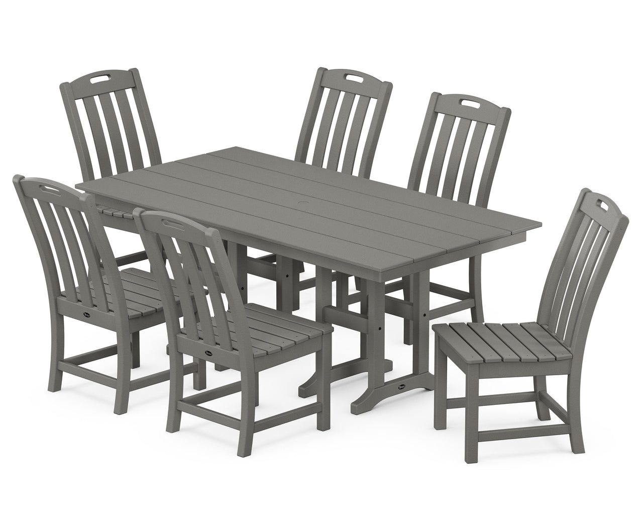 Trex Yacht Club 7-Piece Farmhouse Side Chair Dining Set