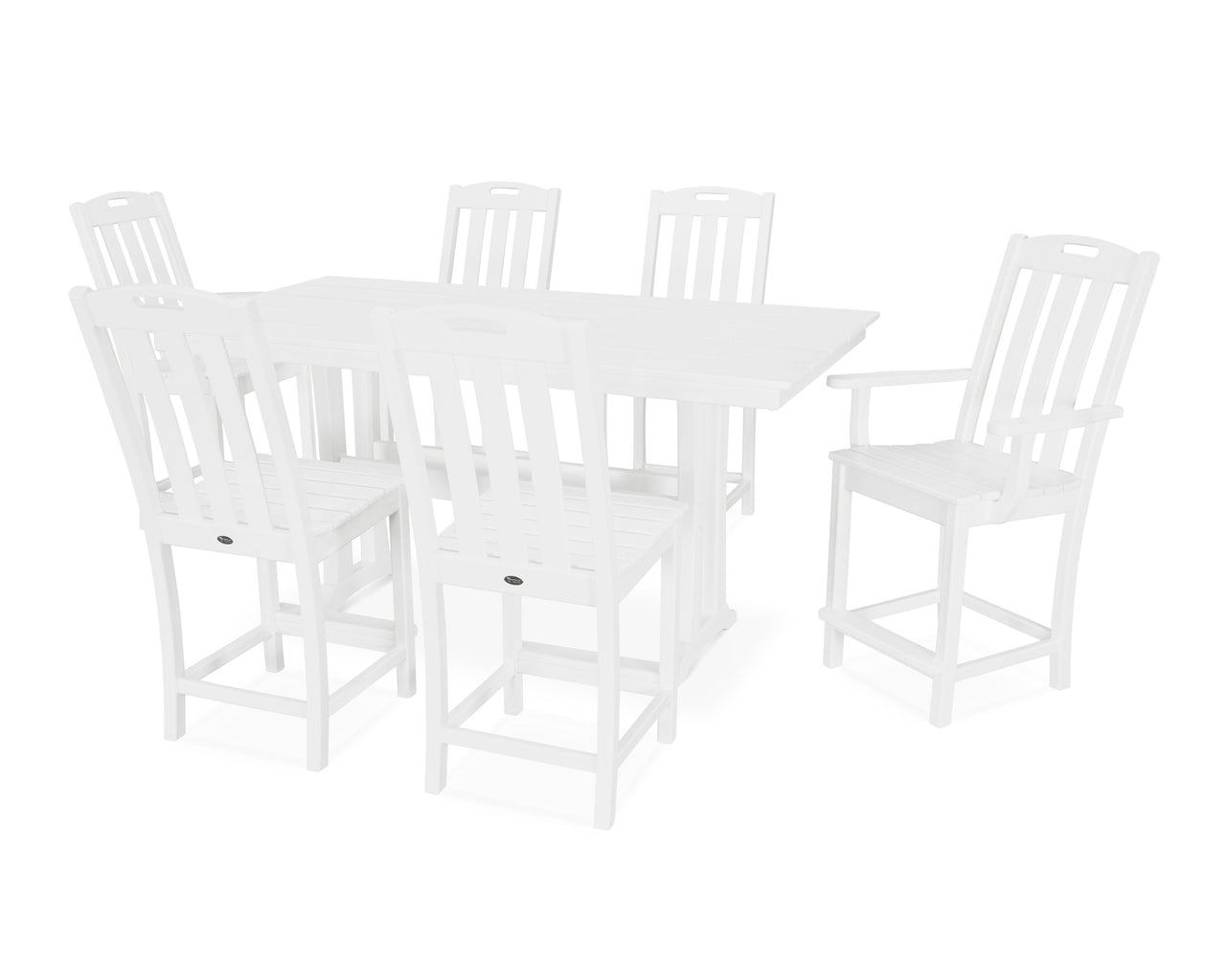Trex Yacht Club 7-Piece Farmhouse Trestle Counter Set