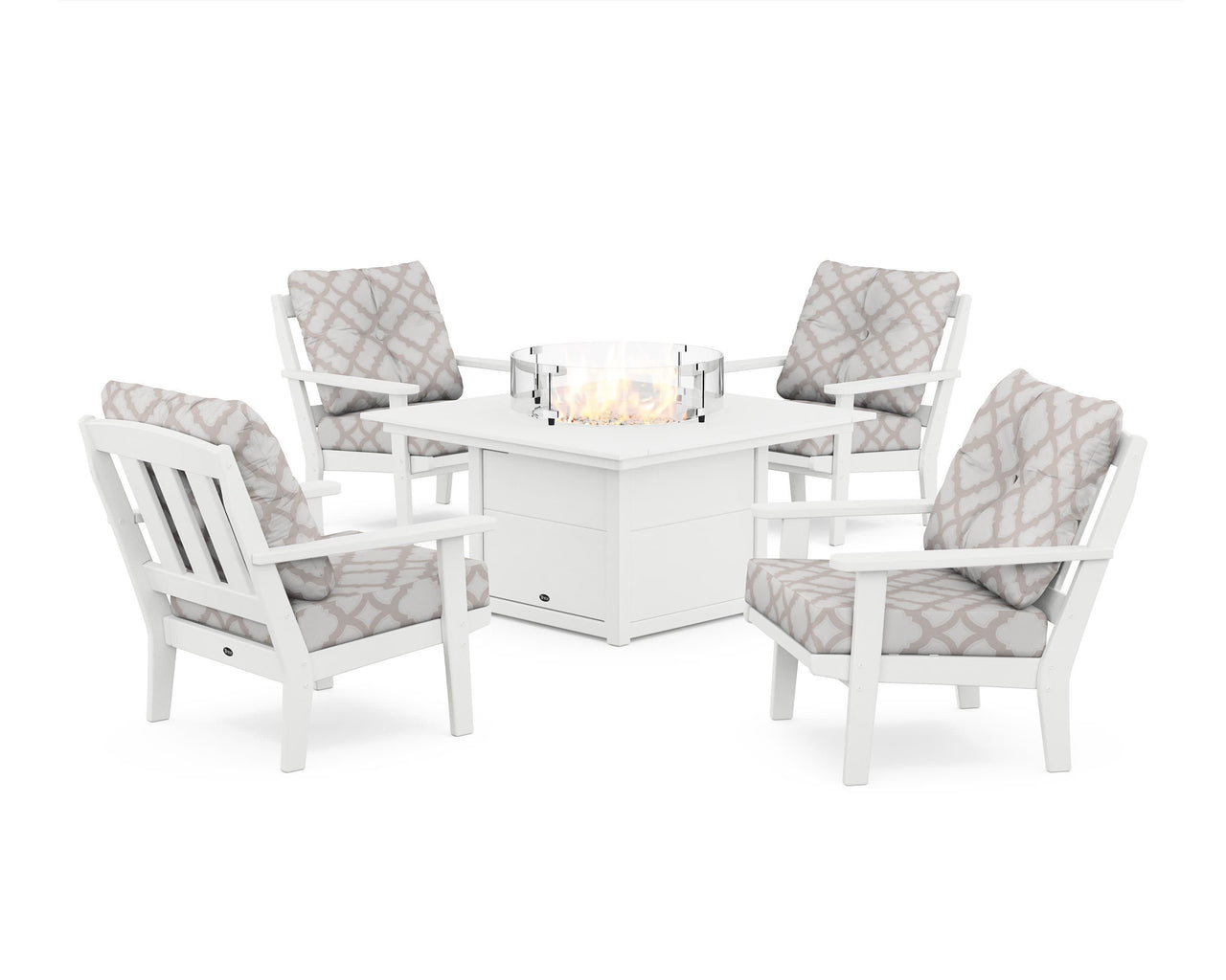 Trex Cape Cod 5-Piece Deep Seating Set with Fire Pit Table