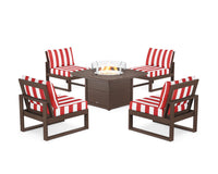 Thumbnail for Trex Eastport Modular 5-Piece Deep Seating Set with Yacht Club Fire Pit Table