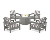 Thumbnail for Trex Rockport 5-Piece Deep Seating Set with Yacht Club Fire Pit Table