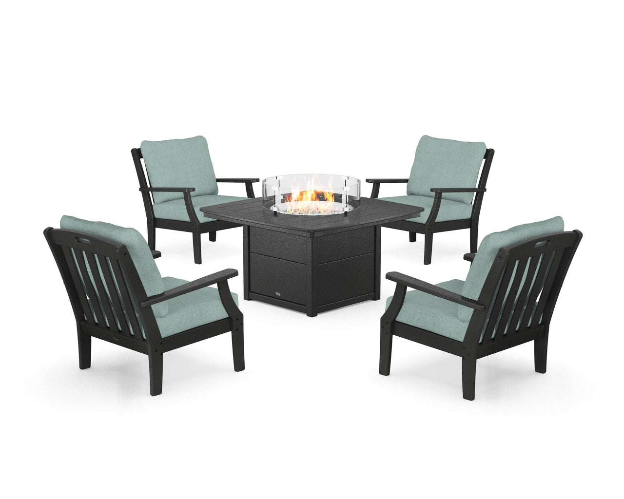 Trex Yacht Club 5-Piece Deep Seating Set with Fire Pit Table