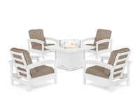 Thumbnail for Trex Rockport 5-Piece Deep Seating Set with Square Fire Pit Table