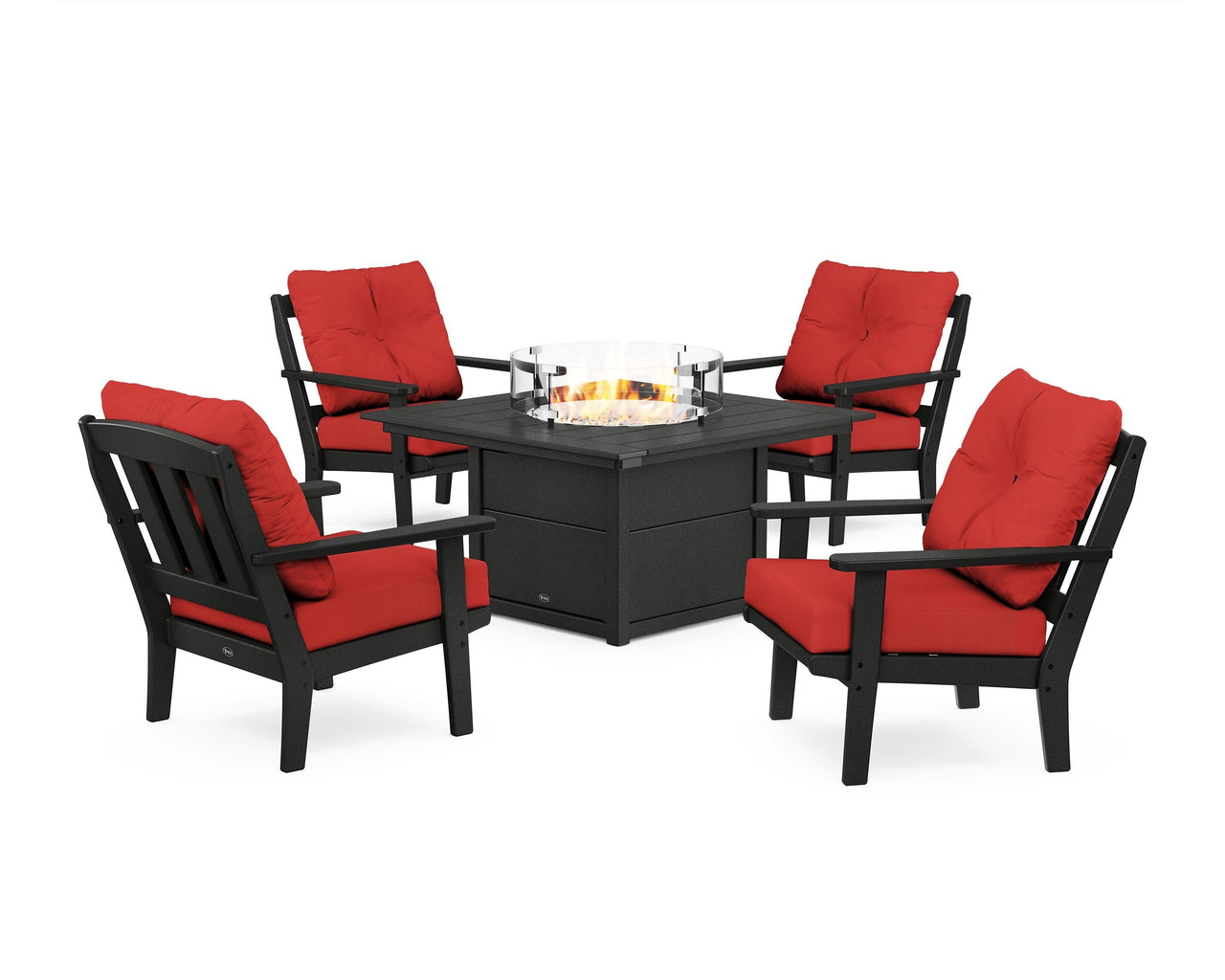 Trex Cape Cod 5-Piece Deep Seating Set with Fire Pit Table