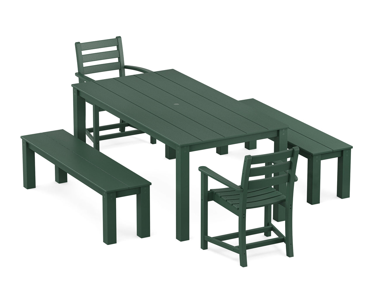 Trex Monterey Bay 5-Piece Parsons Dining Set with Benches