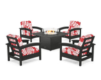 Thumbnail for Trex Rockport 5-Piece Deep Seating Set with Square Fire Pit Table