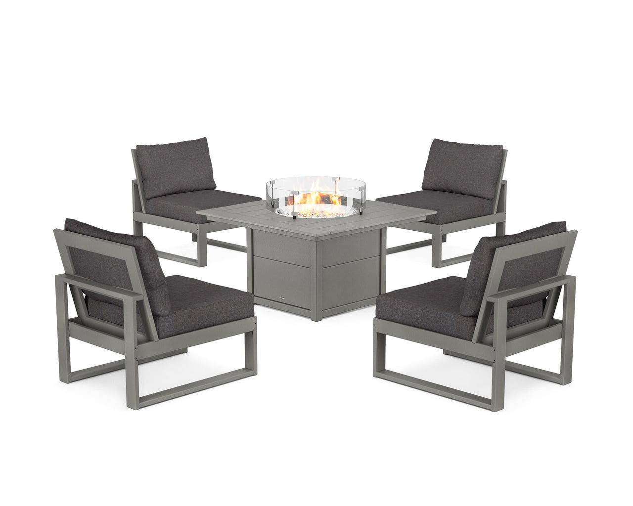 Trex Eastport Modular 5-Piece Deep Seating Set with Square Fire Pit Table