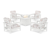 Thumbnail for Trex Rockport 5-Piece Deep Seating Set with Square Fire Pit Table