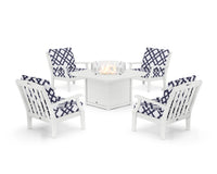 Thumbnail for Trex Yacht Club 5-Piece Deep Seating Set with Fire Pit Table
