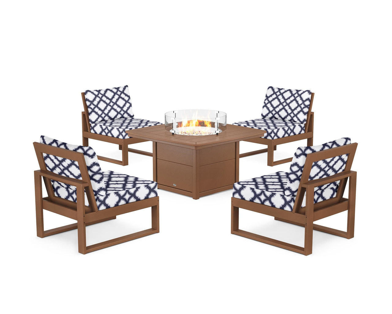 Trex Eastport Modular 5-Piece Deep Seating Set with Yacht Club Fire Pit Table
