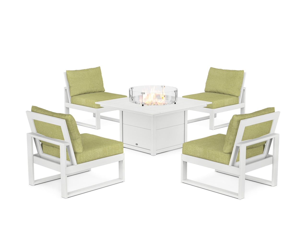Trex Eastport Modular 5-Piece Deep Seating Set with Square Fire Pit Table