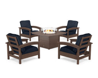 Thumbnail for Trex Rockport 5-Piece Deep Seating Set with Square Fire Pit Table