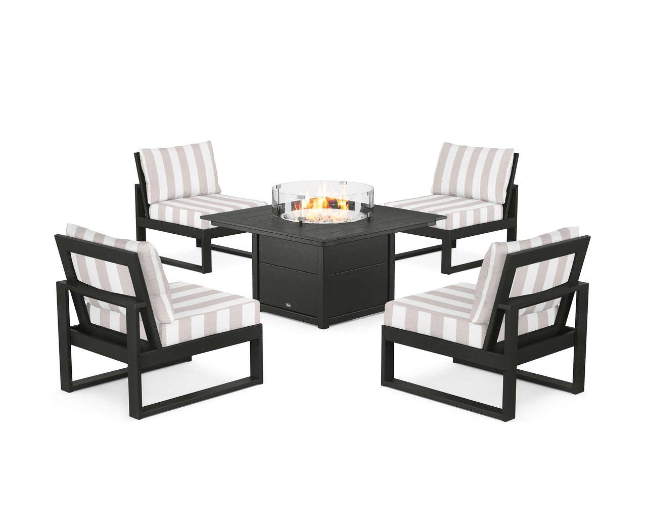 Trex Eastport Modular 5-Piece Deep Seating Set with Square Fire Pit Table