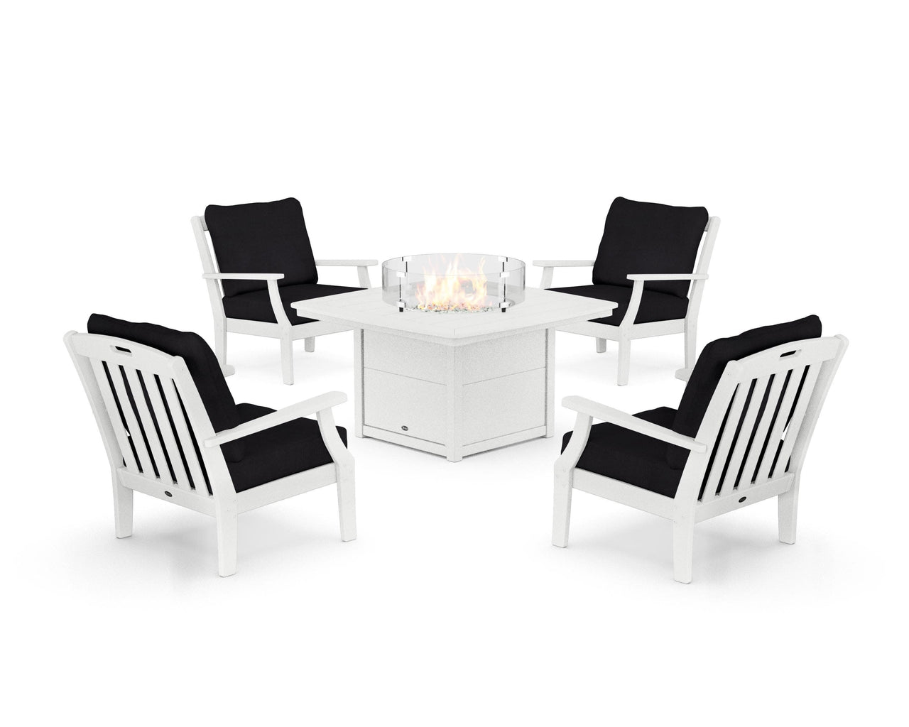 Trex Yacht Club 5-Piece Deep Seating Set with Fire Pit Table