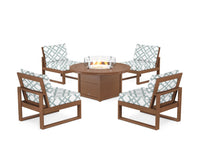 Thumbnail for Trex Eastport Modular 5-Piece Deep Seating Set with Round Fire Pit Table
