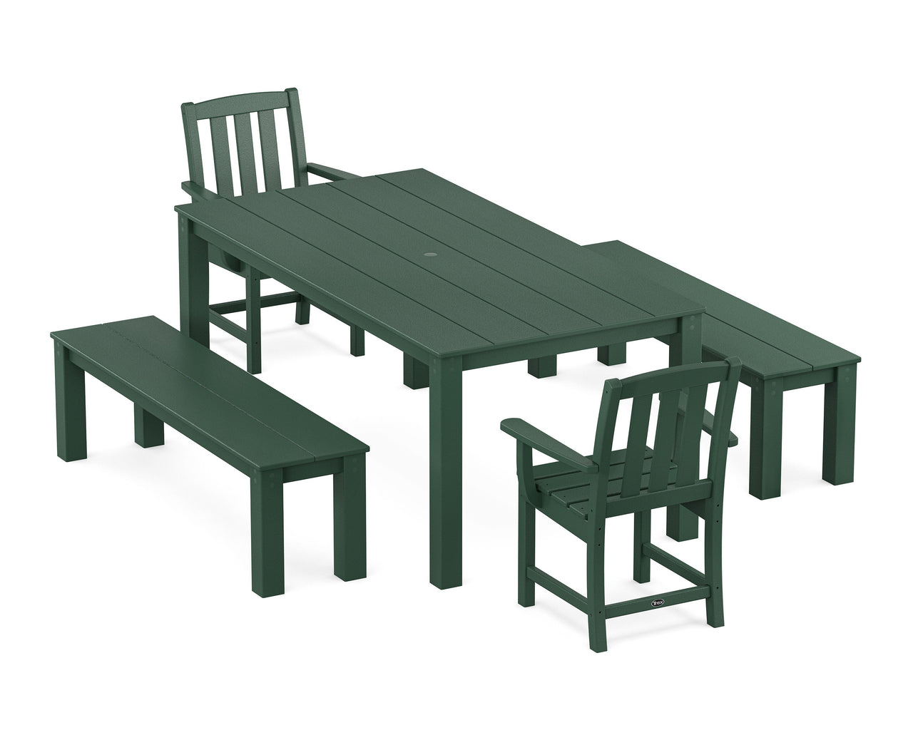 Trex Cape Cod 5-Piece Parsons Dining Set with Benches