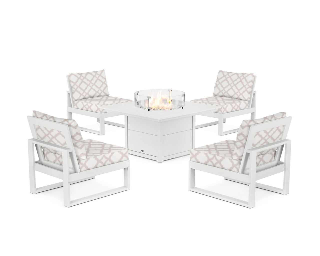 Trex Eastport Modular 5-Piece Deep Seating Set with Square Fire Pit Table