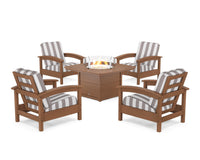 Thumbnail for Trex Rockport 5-Piece Deep Seating Set with Yacht Club Fire Pit Table