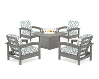 Thumbnail for Trex Rockport 5-Piece Deep Seating Set with Yacht Club Fire Pit Table