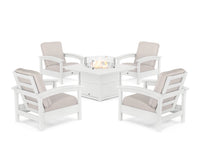 Thumbnail for Trex Rockport 5-Piece Deep Seating Set with Square Fire Pit Table