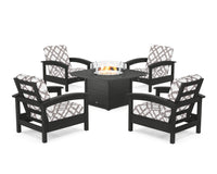 Thumbnail for Trex Rockport 5-Piece Deep Seating Set with Yacht Club Fire Pit Table