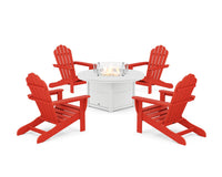 Thumbnail for Trex 5-Piece Monterey Bay Adirondack Conversation Set with Fire Pit Table