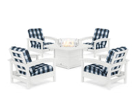 Thumbnail for Trex Rockport 5-Piece Deep Seating Set with Yacht Club Fire Pit Table