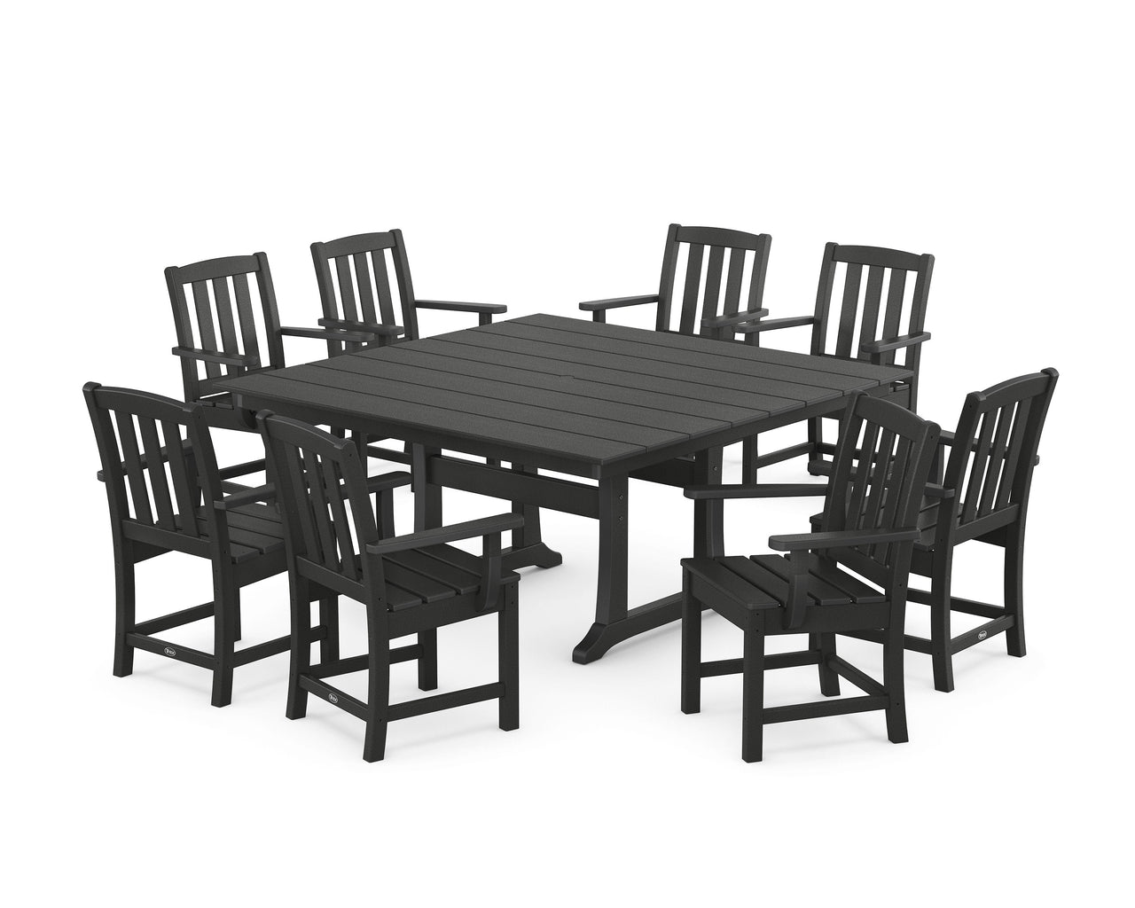 Trex Cape Cod 9-Piece Square Farmhouse Dining Set with Trestle Legs